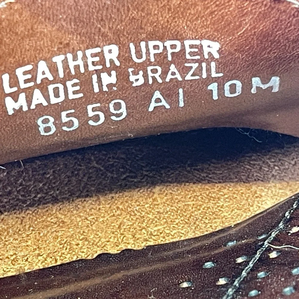Bass Kiltie Tassel Loafers Mens Size 10M Brown Leather Woven Moc Toe Dress Shoes_7